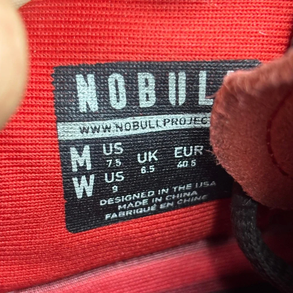 NOBULL Superfabric Trainer Stripe Cross Training Shoe Red Black Womens Size 9